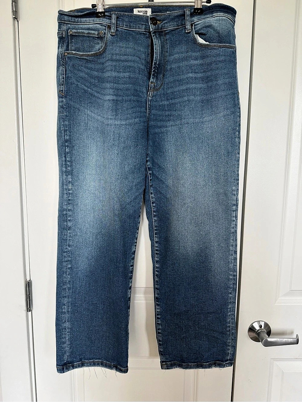 Kensie The Ella High Rise Straight Leg Jeans in Blue Size 14